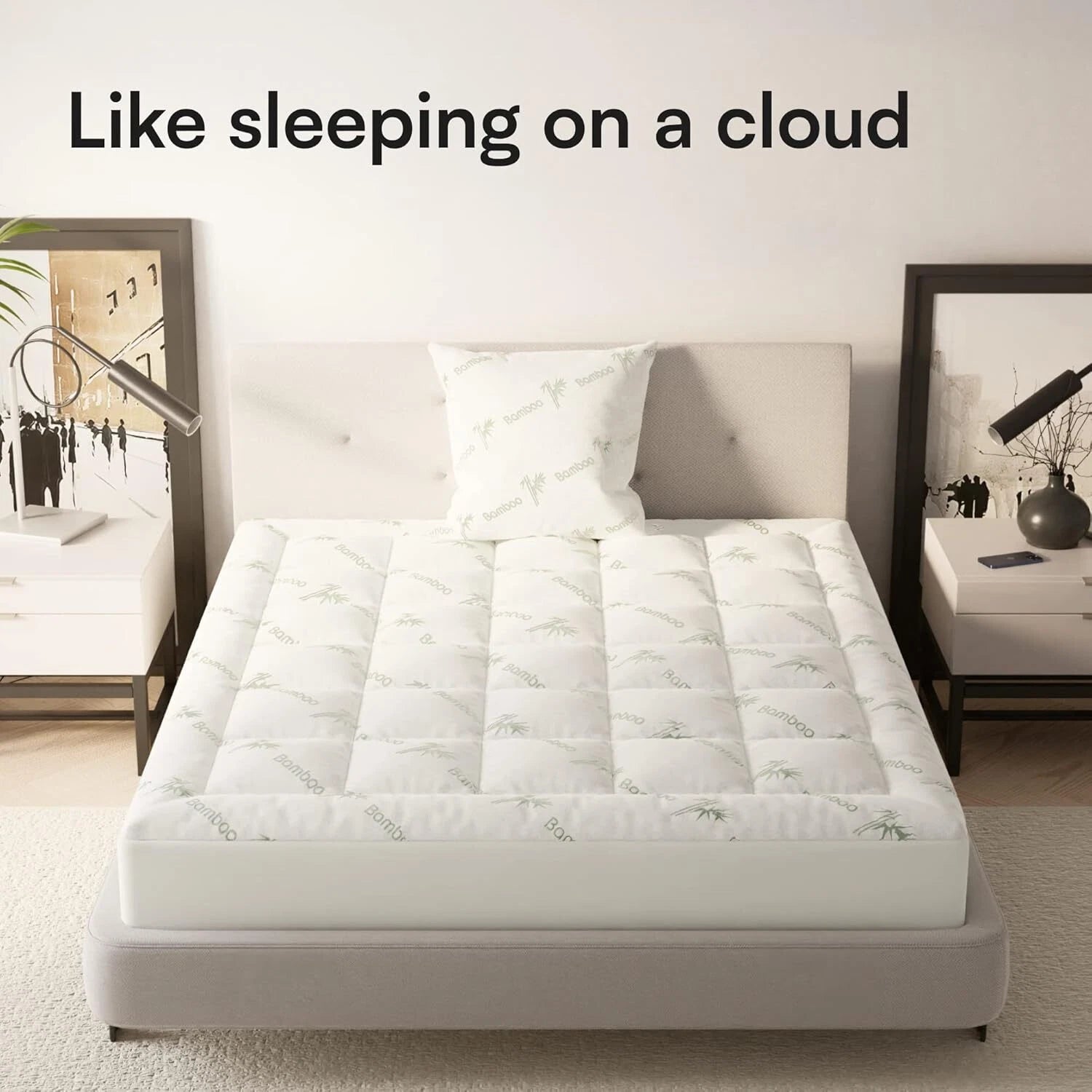 Viscose queen size mattress made of bamboo fiber, fits 8-20 inch mattresses 07FC0E-D4 - KOEEK