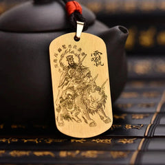 Chinese Jiutian YingYuan Thunder Tianzun Pendant Copper Necklace Taoist Amulet 07FC0E-D4 - KOEEK
