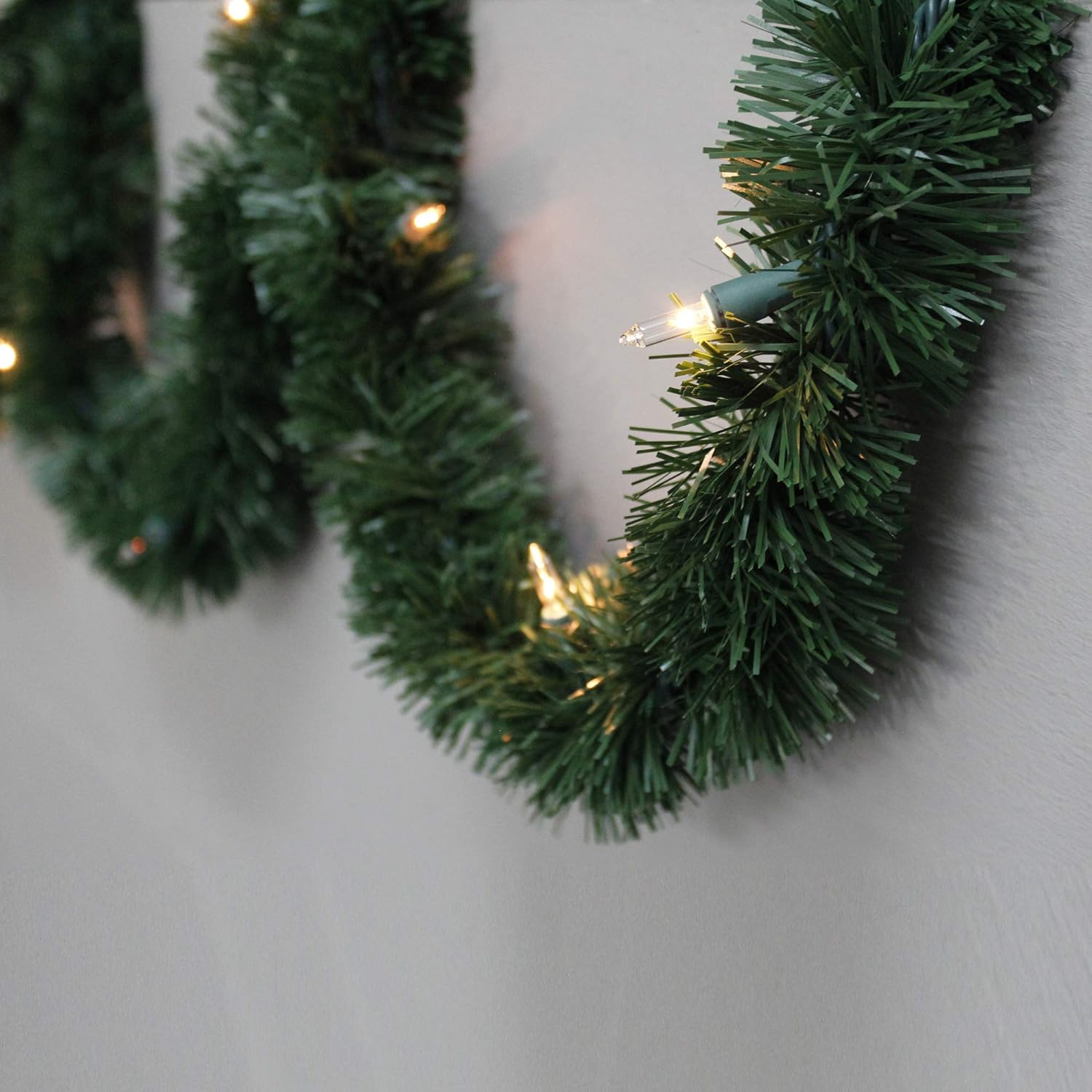 12-Foot Christmas Garland with Clear Lights - Perfect for Indoor or Outdoor Fire 07FC0E-D4 - KOEEK