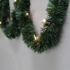 12-Foot Christmas Garland with Clear Lights - Perfect for Indoor or Outdoor Fire 07FC0E-D4 - KOEEK