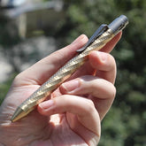Brass+Titanium Pen Writing Signature Ballpoint Pen Portable EDC Stationery Gift 07FC0E-D4 - KOEEK