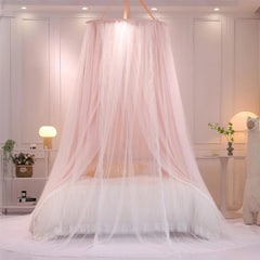Double Layer Princess Round Dome Canopy Bed Curtain for Girls Adults,Children 07FC0E-D4 - KOEEK