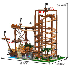 new Mould King 11013 Pirate Ship Roller Coaster Building Block Kid RC Toy 2174Pcs MOULD KING - KOEEK