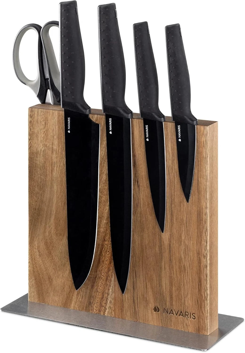 Magnetic Wooden Knife Block - Kitchen Storage with Strong Magnets for Knives 07FC0E-D4 - KOEEK