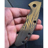 1PC Radial Stria Black Gold TC4 Handle Scale for Rick Hinderer Knives XM18 3.5” 07FC0E-D4 - KOEEK