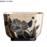 95ml High-end Blue and White Ceramics Master's Cup Handpainted Lily Sifang Cup 07FC0E-D4 - KOEEK