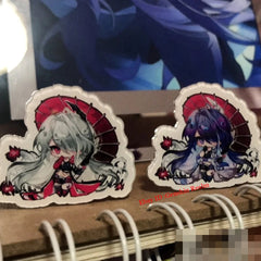 2Pcs/Set Anime Honkai: Star Rail Acheron Badge Decor Backpack Pendant Gift 07FC0E-D4 - KOEEK