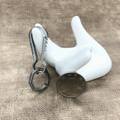 Titanium Alloy Carabiner with Key Ring Snap Keychain Hanging EDC Accessories 07FC0E-D4 - KOEEK