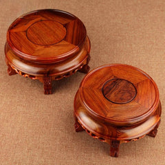 12.5cm Rosewood Stand Display Incense Burner Circular Base Potted Plant Base 07FC0E-D4 - KOEEK