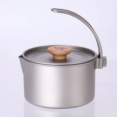Portable Titanium Camping Pot Hanging Pot Detachable Handle Camping Cookware 07FC0E-D4 - KOEEK