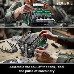 new Mould King 10182 V8 Engine Double Turbo Eight Cylinder Green Building Block Toy MOULD KING - KOEEK