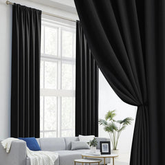 Black blackout curtains (52 inches wide x 120 inches long, 2 panels) 07FC0E-D4 - KOEEK