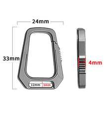 Mini EDC Titanium Alloy Creative Keychain Carabiner Portable Hang Buckle Tool 07FC0E-D4 - KOEEK