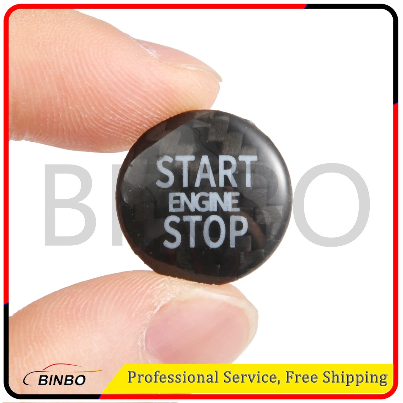 For Mini R55 R56 R57 E59 R60 Black Carbon Fiber Engine Start Stop Button Cover 07FC0E-D4 - KOEEK