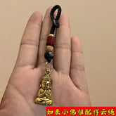 Buddha Brass Pendant Keychain Chinese Style Car Charm Good Luck Wealth 07FC0E-D4 - KOEEK
