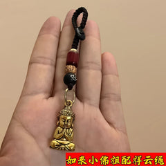 Buddha Brass Pendant Keychain Chinese Style Car Charm Good Luck Wealth 07FC0E-D4 - KOEEK