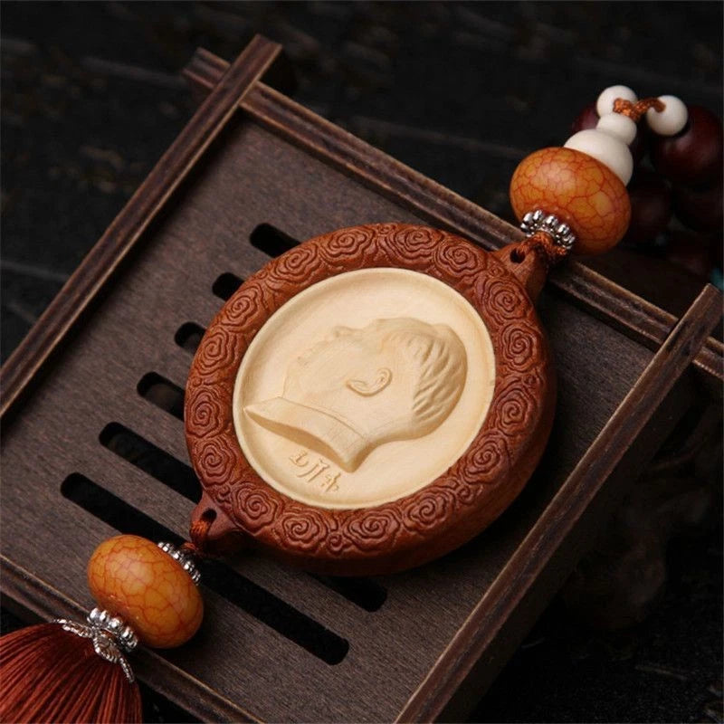 Mao Zedong Portrait Car Hanging Pendant Great Leader Amulet Rearview Mirror 07FC0E-D4 - KOEEK