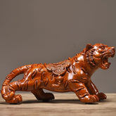 8cm Huali Wood Carved Tiger Zodiac Figurines Desk Decor Home Office Gift 1 Pair 07FC0E-D4 - KOEEK