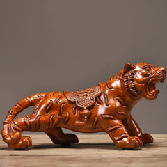 8cm Huali Wood Carved Tiger Zodiac Figurines Desk Decor Home Office Gift 1 Pair 07FC0E-D4 - KOEEK