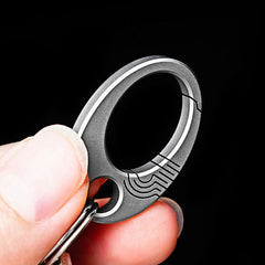 Mini Titanium Alloy Keychain Carabiner key pendant Belt Waist Hanging Buckle EDC 07FC0E-D4 - KOEEK