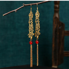 1Pair Exquisite Gilding Amitabha Earrings Retro Ear Pendant Decoration 07FC0E-D4 - KOEEK