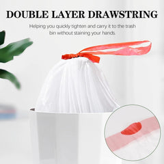 210 whitedrawstring garbage bags Thick garbage bags Suitable for office kitchens 07FC0E-D4 - KOEEK