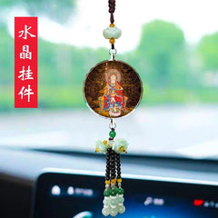 地藏王菩萨画像车内吊饰平安禅杖唐卡佛汽车挂件 07FC0E-D4 - KOEEK