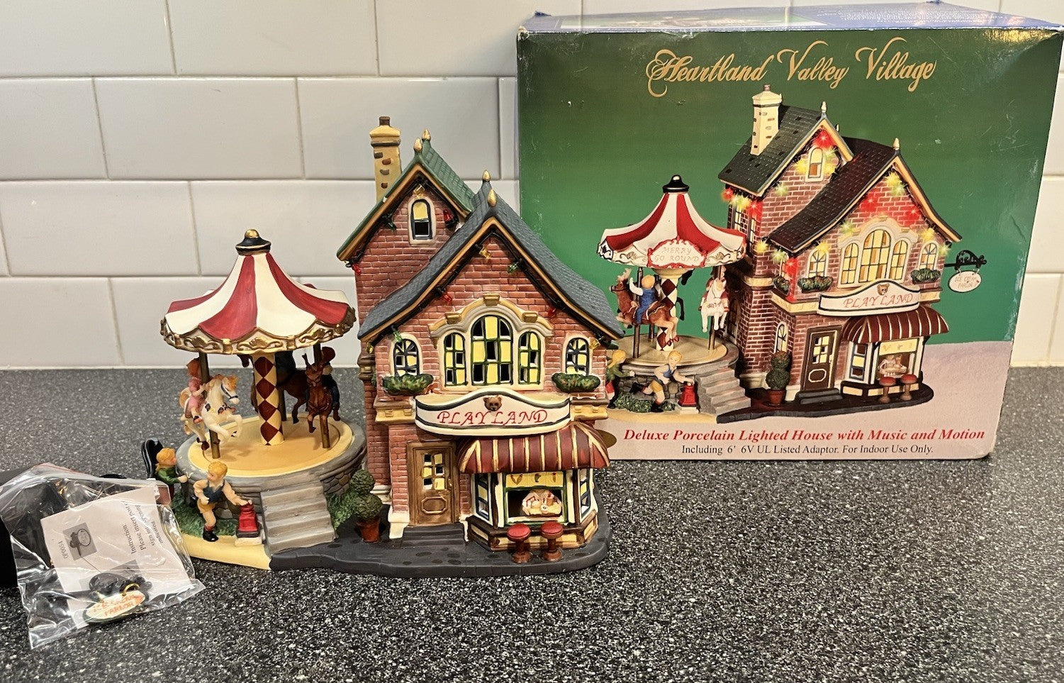 Heartland Valley Village Lighted House with Music and Motion Playland Carousel HEARTLAND - KOEEK