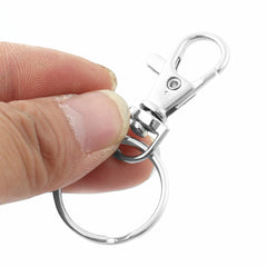 Lobster Buckle Metal Split Ring Clip Hook Keyring Swivel Clasp Keychain 15pcs 07FC0E-D4 - KOEEK