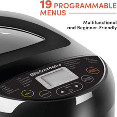 Programmable Toaster 3 Bread Sizes, 19 Menu Functions, 2 lbs, Black 07FC0E-D4 - KOEEK
