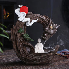 Large Backflow Incense Burner Tea Art Creative Resin Aromatherapy Decor 07FC0E-D4 - KOEEK