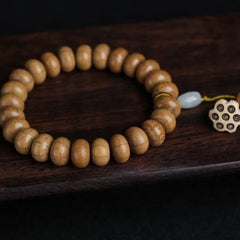 Liudao Wood Mala Bracelet 10mm Sandalwood Prayer Beads Unisex Handmade Gift 07FC0E-D4 - KOEEK