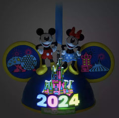 2024 Walt Disney World Mickey Minnie Light Up Ear Hat Christmas Tree Ornament DISNEY - KOEEK