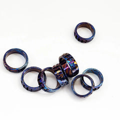 Damascus Titanium Ring CNC Made Men Women Finger Rings Pendant Accessories 07FC0E-D4 - KOEEK