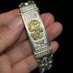 Men's 925 Silver - plating Bracelet. Length 8.6 inches Gift 07FC0E-D4 - KOEEK