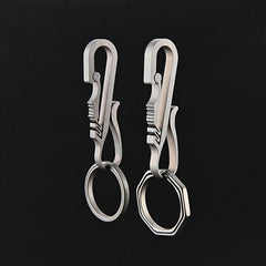 EDC Titanium Alloy Key chain Carabiner with Key Ring Waist Hanging Buckle Tool 07FC0E-D4 - KOEEK