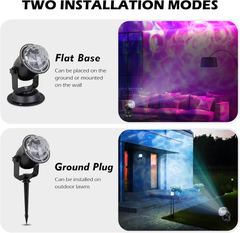 Christmas Halloween Outdoor Projector Lights, 15 Colors Water Wave Ocean Effect 07FC0E-D4 - KOEEK