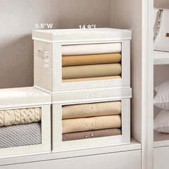 Fabric Storage Bins with Lids, Decorative Storage Boxes, Closet Storage Bins 07FC0E-D4 - KOEEK