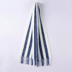 Unisex Striped Breathable Thin Scarf Flax Linen Tasseled Stole Neckerchief 07FC0E-D4 - KOEEK