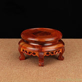 12.5cm Rosewood Stand Display Incense Burner Circular Base Potted Plant Base 07FC0E-D4 - KOEEK