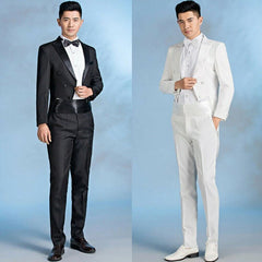 Tuxedo Morning Tailcoat Men Jacket Pants Suit Outfit Evening Tails Frock Coat 07FC0E-D4 - KOEEK