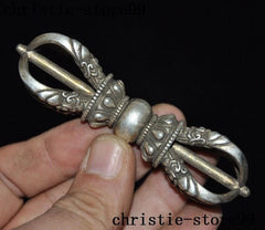 Old Tibet Tantra Buddhism Tibetan Silver Dorje Vajra Dorje Phurpa Dagger FaQi 07FC0E-D4 - KOEEK