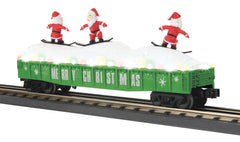 MTH RAILKING CHRISTMAS (GREEN) GONDOLA W/LED LIGHTS & SKIING SANTAS 30-72195 MTH - KOEEK