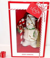 Lenox 2020 Candy Cane Annual Snowman Christmas Ornament Gold Tassel Cord Dated LENOX - KOEEK