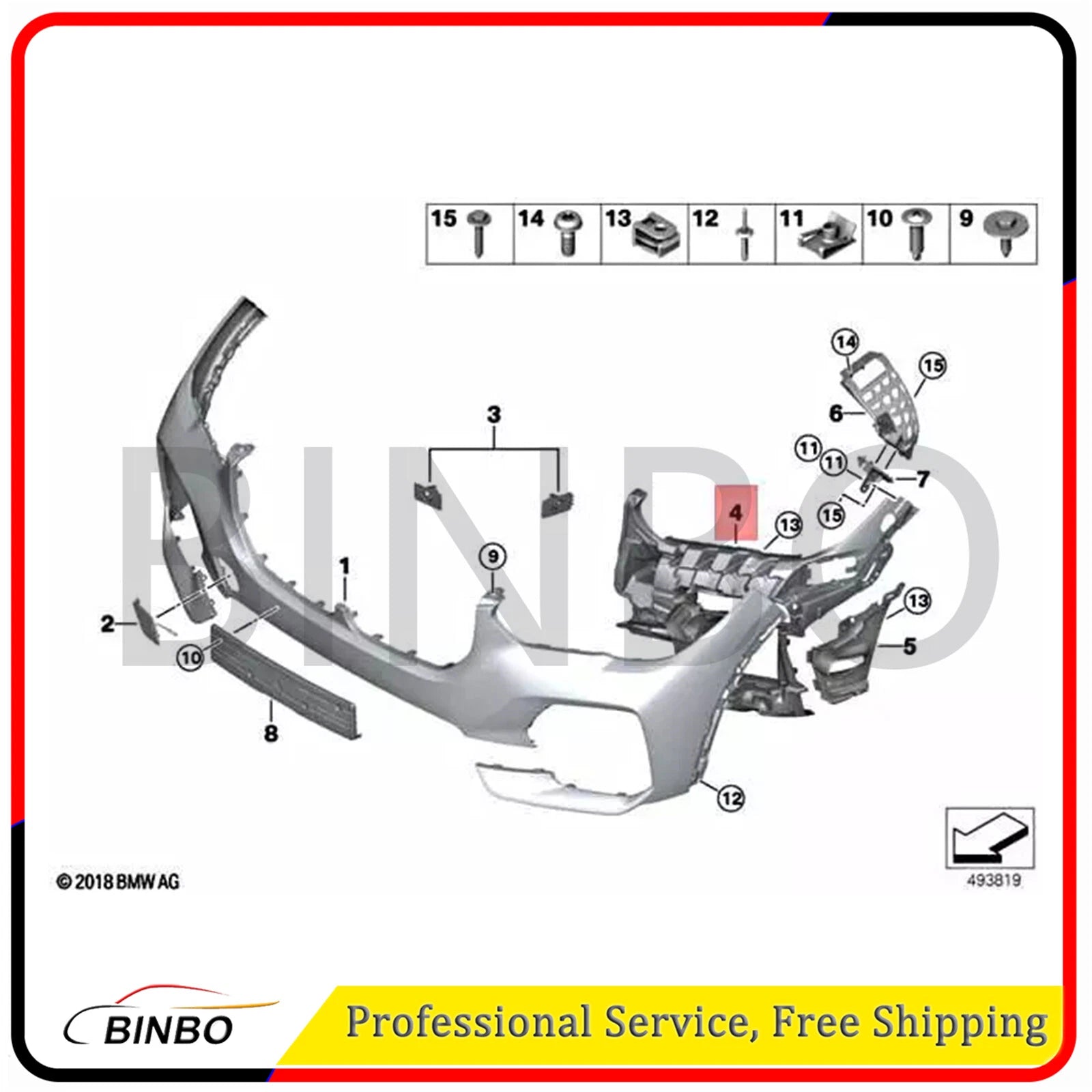 For 19-23 BMW X5 G05 Front Bumper Right RH Mount Bracket 51117421820 07FC0E-D4 - KOEEK