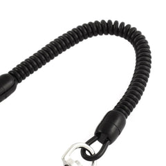 Black Spiral Fishing Lanyard- Retractable Spring Keychain Rope with Carabiner 07FC0E-D4 - KOEEK