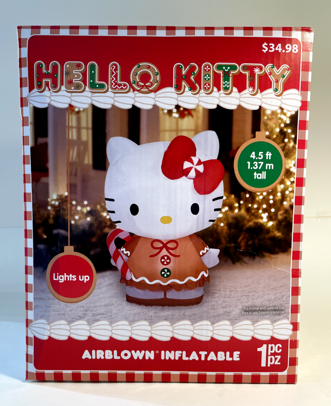 Gemmy 4.5’ Lighted Gingerbread Hello Kitty Christmas Inflatable * ! GEMMY - KOEEK