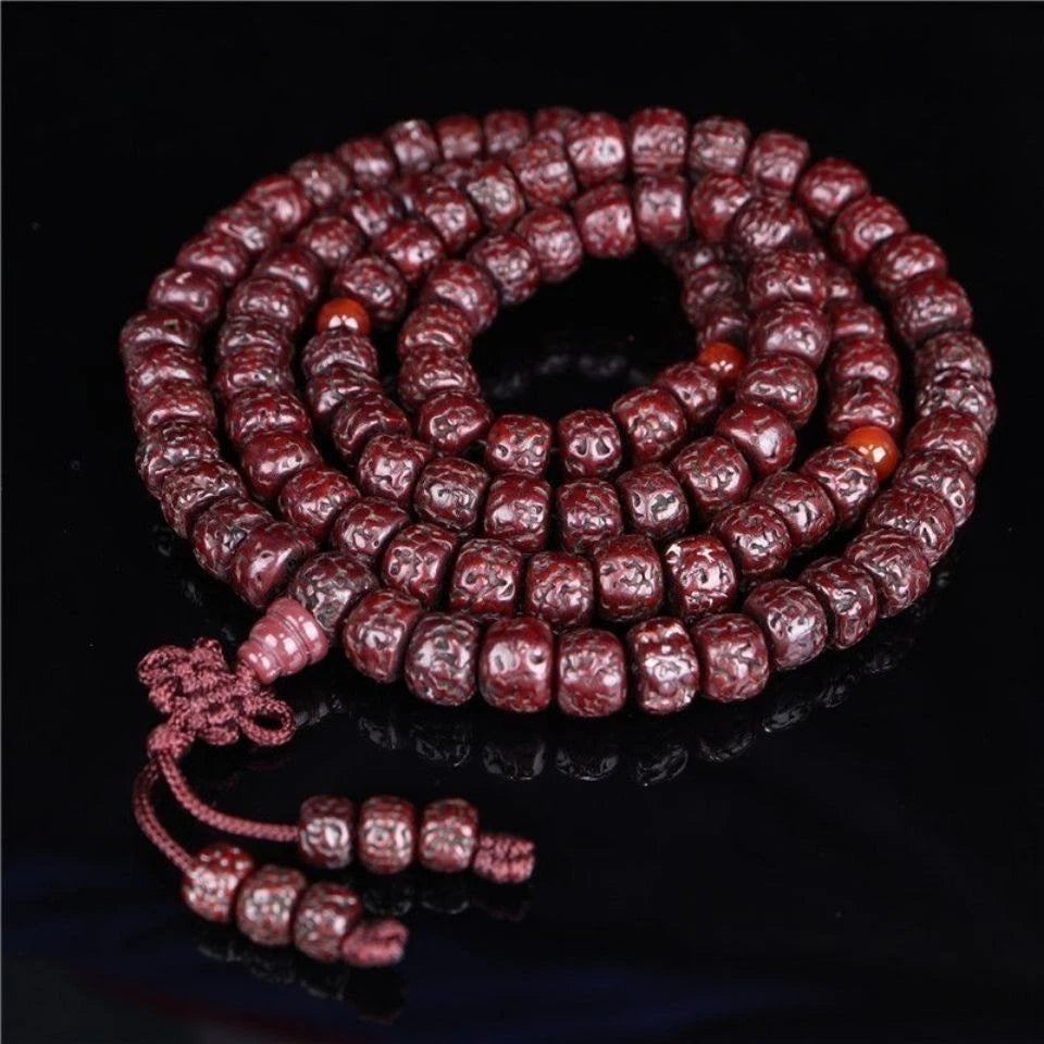 Tibetan Hand Rolled Vajra Bodhi Prayer Beads 108 Old Vajra Bodhi Beads 07FC0E-D4 - KOEEK