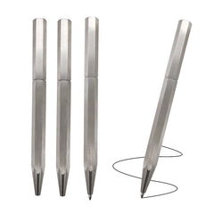 1PC Handmade Stainless Steel Hexagonal Rotate Style Ball Pen Write Signature Pen 07FC0E-D4 - KOEEK
