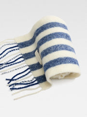 Unisex Striped Breathable Thin Scarf Flax Linen Tasseled Stole Neckerchief 07FC0E-D4 - KOEEK
